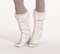The Costume Center White Vinyl Pixie Boot tops with White Long-Hair Cuff - One Size Fits Most